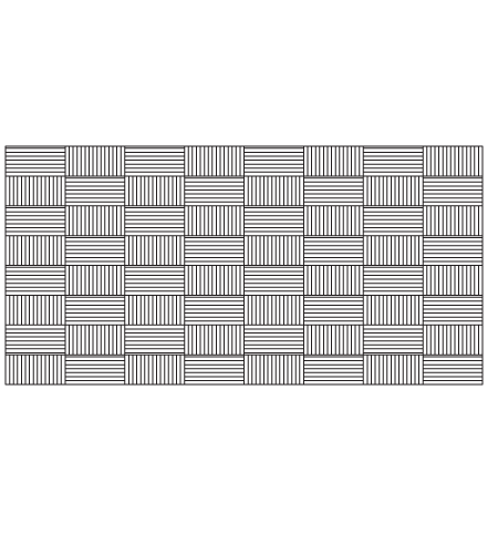 Plexwood® Mosaïque naturelle rectangulaire et matériaux de placage avec des angles de 90° et 0°