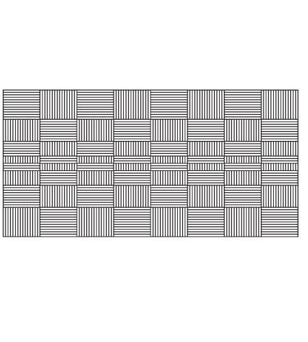 Plexwood® Source durable architecturale rectangulaire et placage de conception de mosaïque avec un angle de 15°