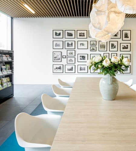 Plexwood® City hall Montferland in Didam The Netherlands modern reading table made of real birch wood veneer