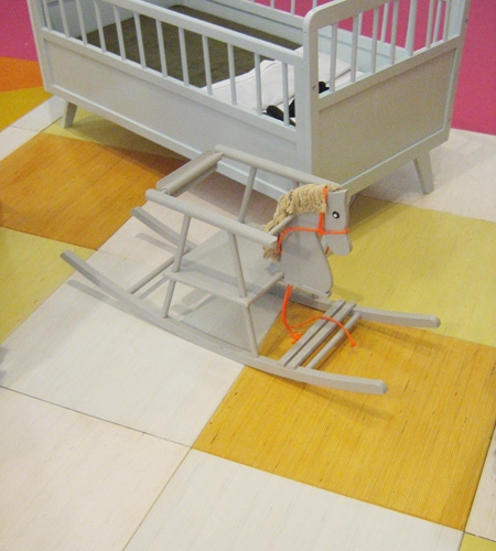 Plexwood® 9 Months Fair babyroom engineered poplar floating tile floor with semi-transparent coloured varnish