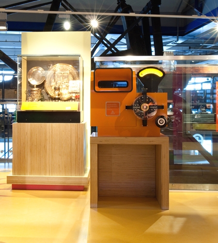 Plexwood® We Made it! Thinktank display tables in birch veneer plywood with the short side down