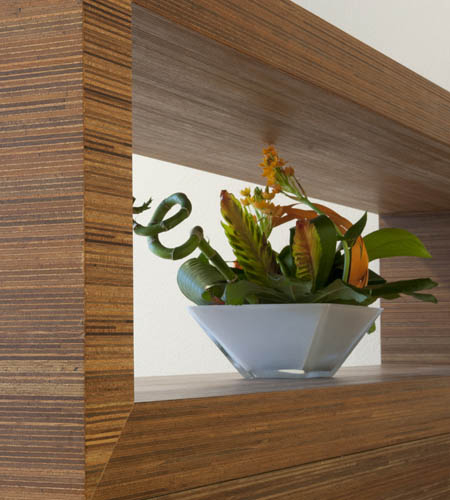 Plexwood® De Meeuwbeemd Nursing Home Aging Home cabinet see through detail in meranti smart composite end-ply