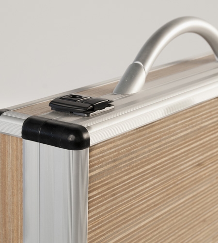Plexwood® Gefken inside wooden business briefcase with beech short-edge plywood in metal construction