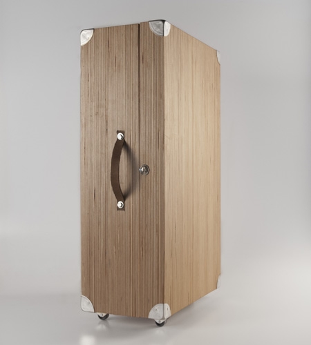 Plexwood® HOUTd détail sur valise de lune de miel en bois avec miroir en Bouleau tranché reconçu en contreplaqué