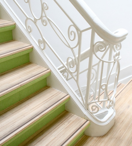 Plexwood® Movement marketing agency cheerful office staircase detail in birch comprised plywood resurface veneer