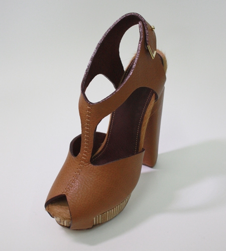 Plexwood® Molly Pryke handcrafted wooden designer shoe of heels from 100% recycled post industrial content