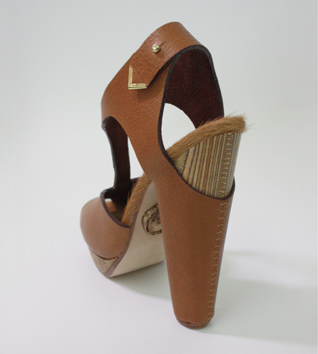 Plexwood® Molly Pryke gorgeous socially responsible wooden shoe from re-used ornamental line wood