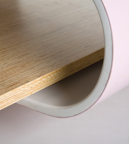 Plexwood® Architectural wood paneling with a reverse plywood material assembly on two sides