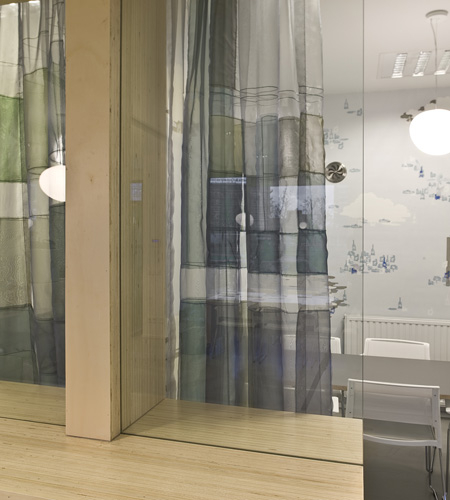Plexwood® Rotterdam Entrepreneurs' House wall cabinet detail with poplar re-clamped end-grain plywood veneer