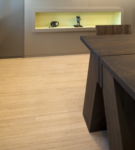 Plexwood® Tax Office and Border Security floor detail in birch short grain and long grain surface veneer parquet