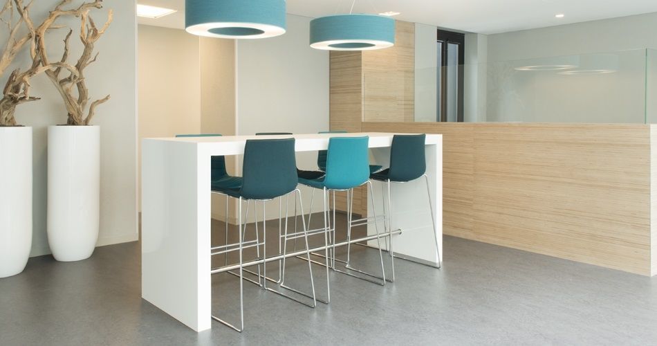 Plexwood® City hall Montferland Didam De Twee Snoeken architects work space high tables and Plexwood - Birch furniture