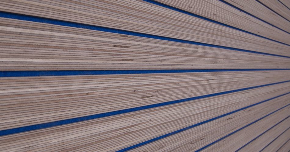 Plexwood® Linear groove with wool felt, side view