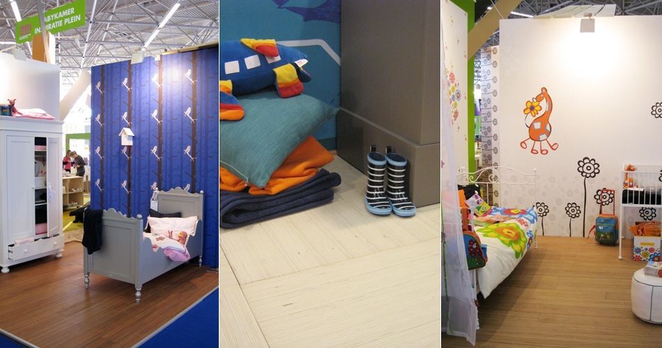 Plexwood®, 9 Maanden Beurs, duurzame chique baby kamer concept vloeren zwevende tegels en vloerdelen