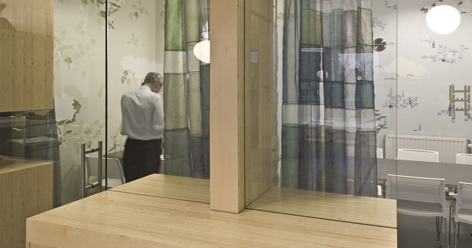 Plexwood® Rotterdam Entrepreneurs' House cabinet detail in decorative poplar surface plywood veneer panels