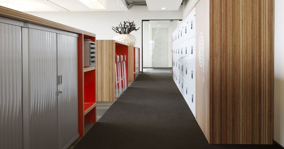 Plexwood® Rutges office table and cabinet carcases in meranti contrariwise glued and pressed plywood