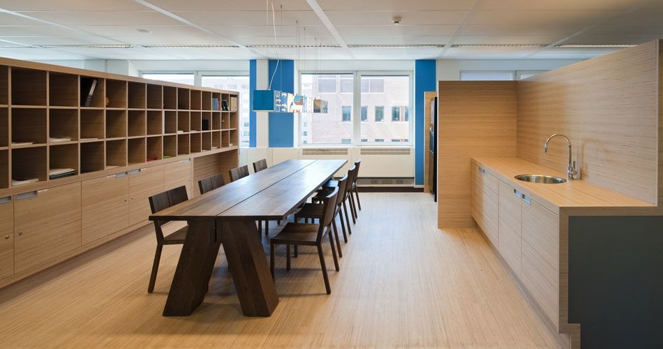 Plexwood® Tax and Border Security kitchen interior wall, kitchen top, flooring and cupboard in beech