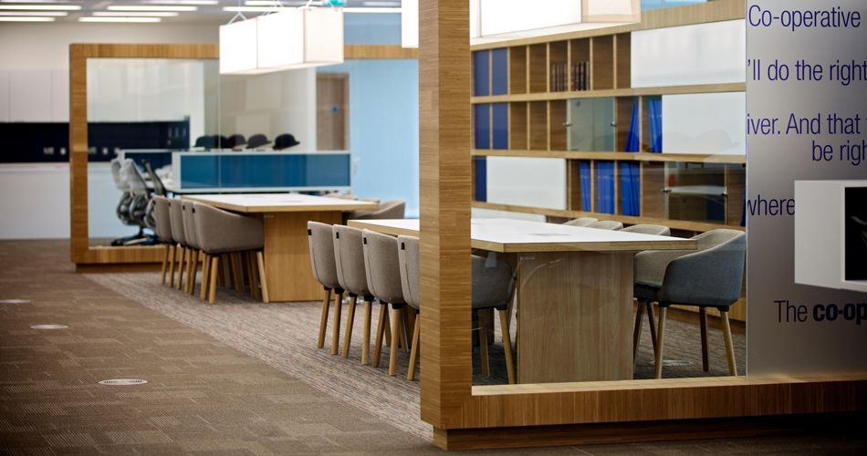 Plexwood® Co-op Group BREEAM natural green office architecture in oak eco wood