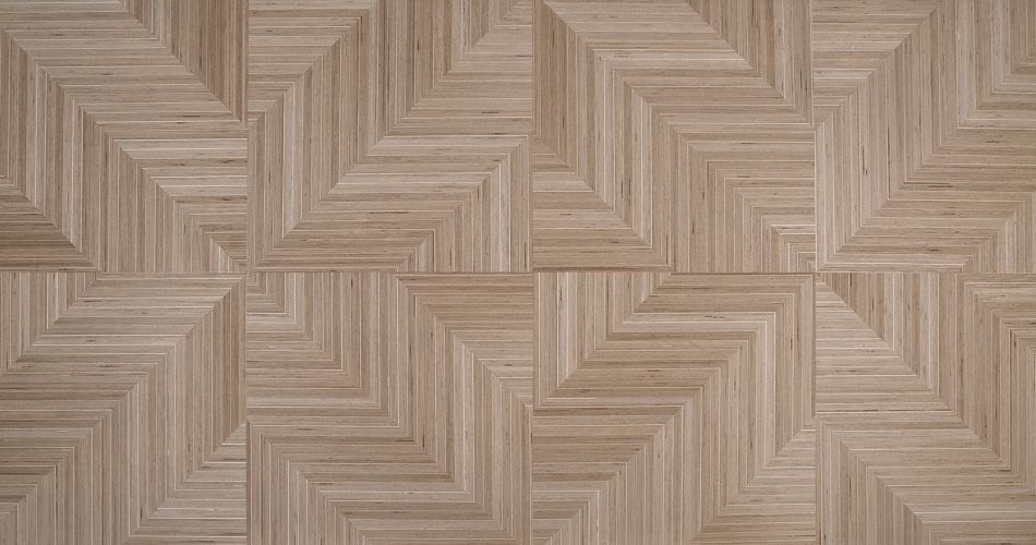 Plexwood® Planches de parquet, dalles de parquet et panneaux de qualité avec un design moderne et placage incrusté trapèze dans des angles de 0°, 15° or 90°